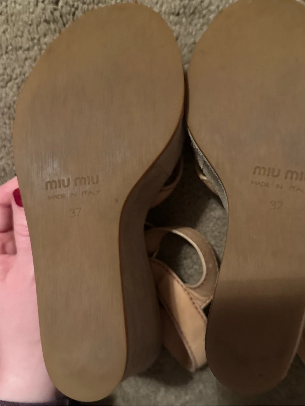 Miu Miu Suede and Leather Wedges Size 37